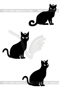 Black cat earrings cutout - vector image