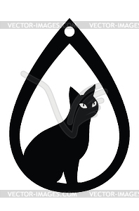 Black cat earrings cutout - vector clipart