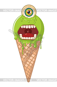 Green ice cream screams - vector clipart