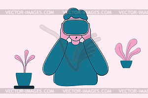 Man in VR glasses - royalty-free vector image