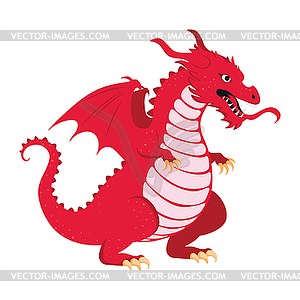 Cartoon red dragon - vector image