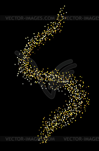 Yellow glitters on black - vector image