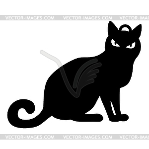 Black cat earrings cutout - vector clipart