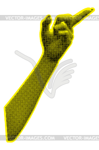 Female hand halftone - vector image