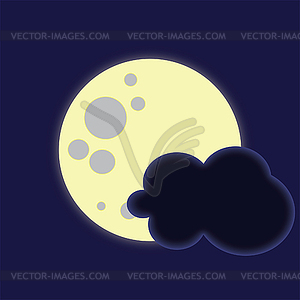 Moon and cloud - vector image