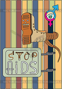 Poster Stop AIDS - vector image