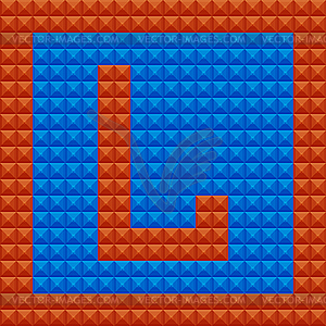 Logo with letter alphabet L, font in modern design - vector image