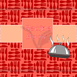 Recipes card with different kitchen accessories - vector image