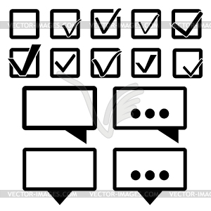 Check mark buttons.  - vector clip art