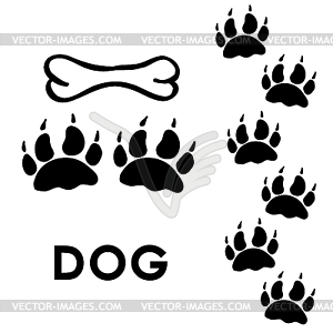 Dog`s paw prints - vector clip art