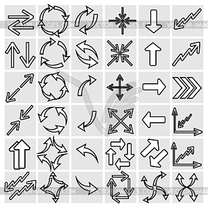 Arrows icons (arrows icons set) - vector clipart