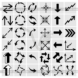 Arrows icons (arrows icons set) - vector clipart