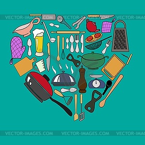 Vector card of kitchen's elements - vector clip art