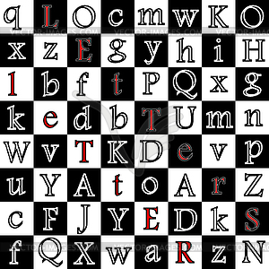 Непрерывные буквы шаблон - векторный клипарт / векторное изображение