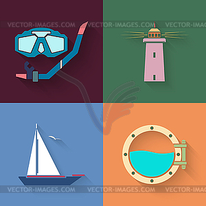 Marine set - vector image