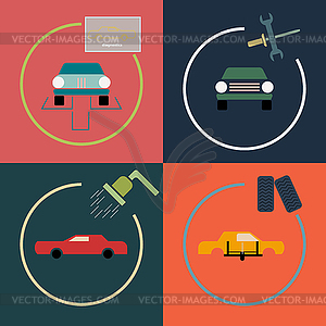 Car repair - vector image