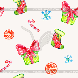 Christmas seamless pattern - vector clipart