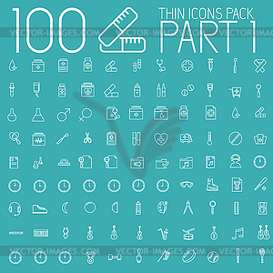 Collection thin lines pictogram icon set concept - vector image