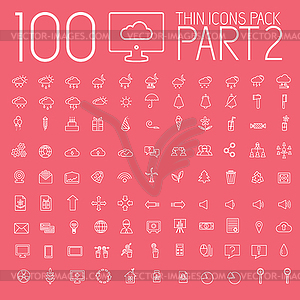 Collection thin lines pictogram icon set concept - vector image