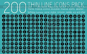 Collection thin lines pictogram icon set concept - vector clipart