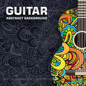 Abstract retro music guitar on background of - vector image