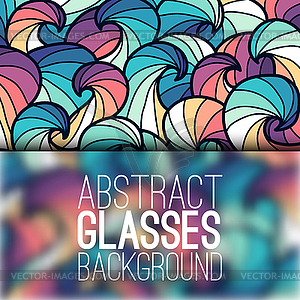 Abstract ornament background concept with glasses - vector image