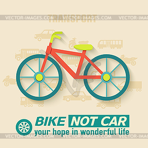 Flat bike background concept. Tamplate for web - vector clipart / vector image