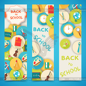 Back to school abstract background of flat icons - vector clipart