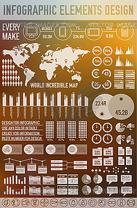 Big business flat infographic elements set for - vector image