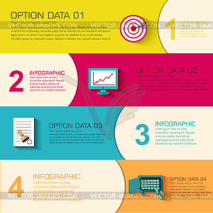 Business flat infographic template with text fields - vector clipart