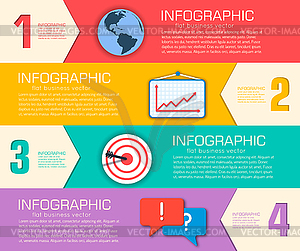 Business flat infographic template with text fields - vector clip art