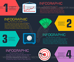 Business flat infographic template with text fields - vector clip art