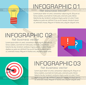 Business flat infographic template with text fields - vector image