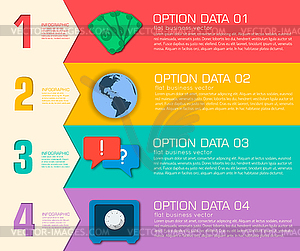 Business flat infographic template with text fields - vector clipart