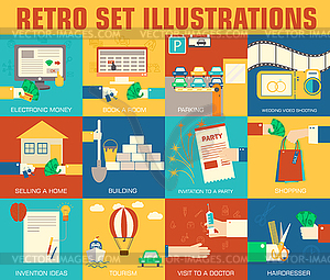 Set of flat communication concepts s - vector clipart