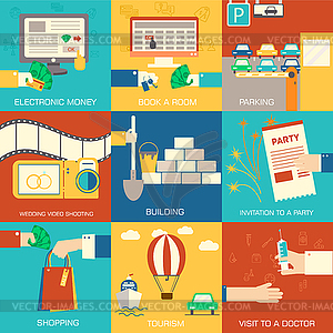 Set of flat communication concepts s - vector image