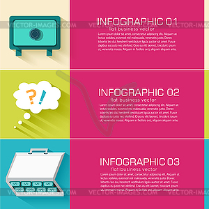 Business flat infographic template with text fields - vector clipart