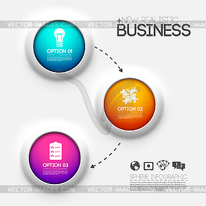 Business flat infographic template with text fields - vector image