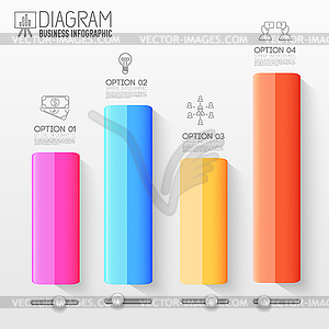 Business flat infographic template with text fields - vector image