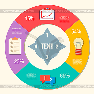 Business flat infographic template with text fields - vector clipart