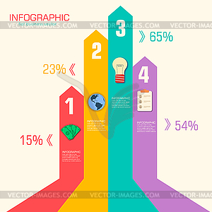 Business flat infographic template with text fields - vector image