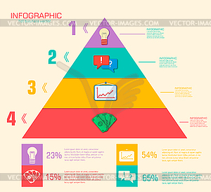 Business flat infographic template with text fields - vector image