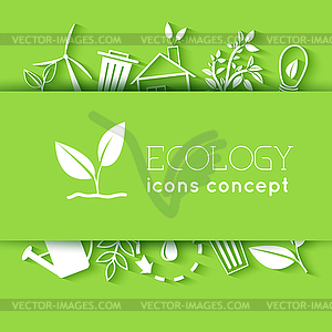 Flat design of ecology, environment, green clean - vector image