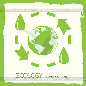 Flat design of ecology, environment, green clean - vector clipart