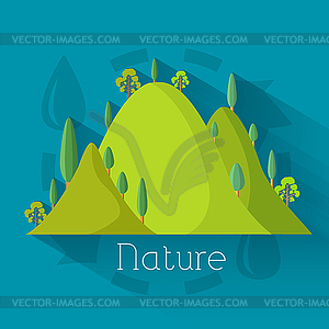 Плоский дизайн экологии, охраны окружающей среды, зеленый Clean - рисунок в векторе
