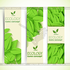 Flat design of ecology, environment, green clean - vector clipart