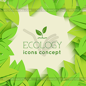 Flat design of ecology, environment, green clean - vector clip art