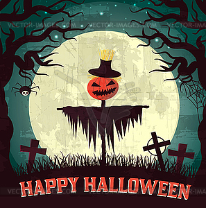 Halloween time background concept in retro style. - vector clipart / vector image