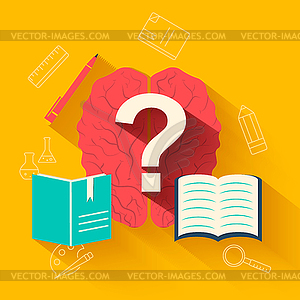Flat education training background concept d - vector image
