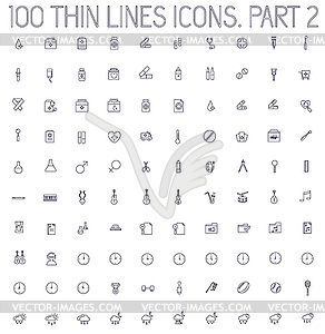 Part 2 of collection thin lines pictogram icon set - vector clip art